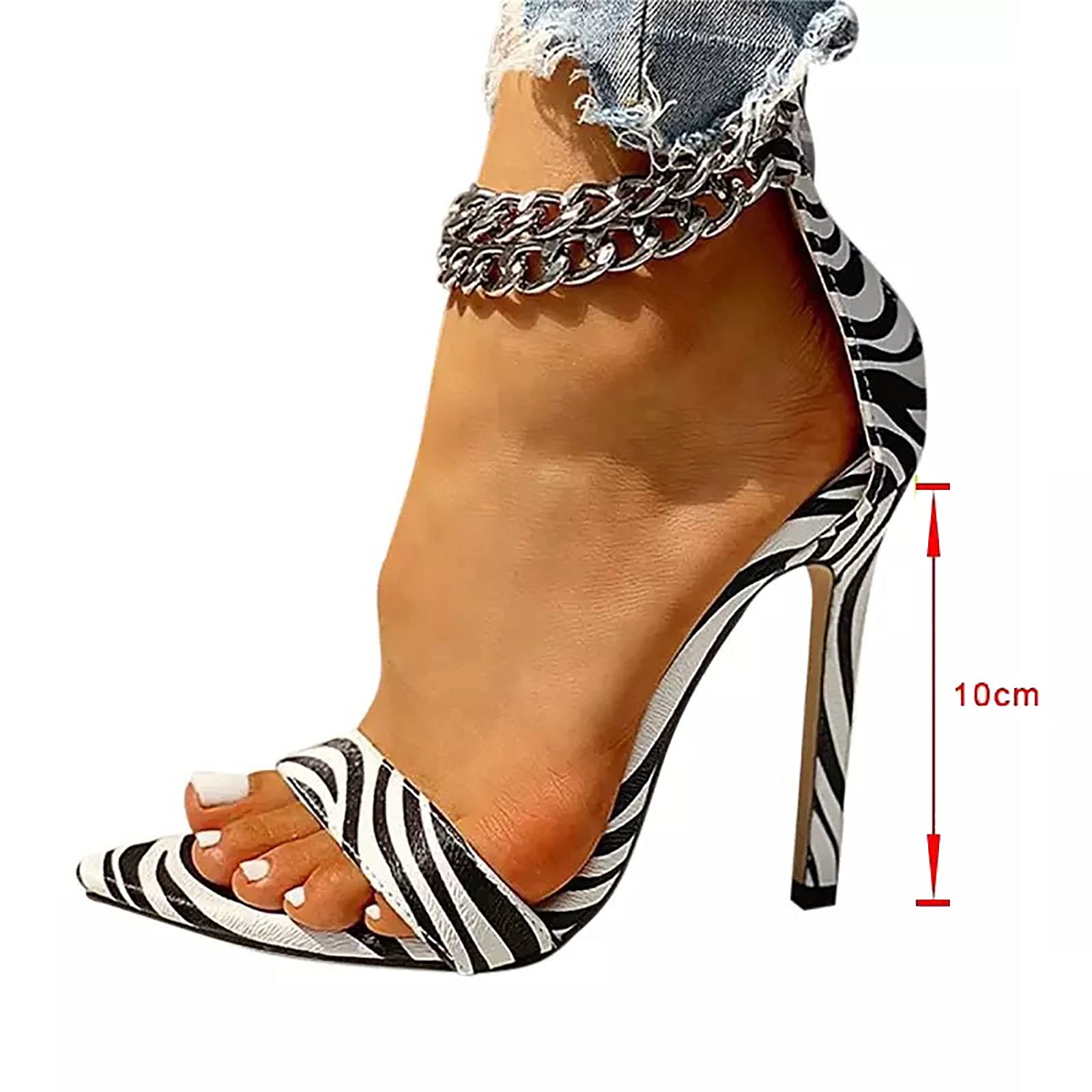 Escarpins Talon Haut Imprimé Zèbre - Taille 9 - Modèle Anne Michelle - Occasion Très Bon état