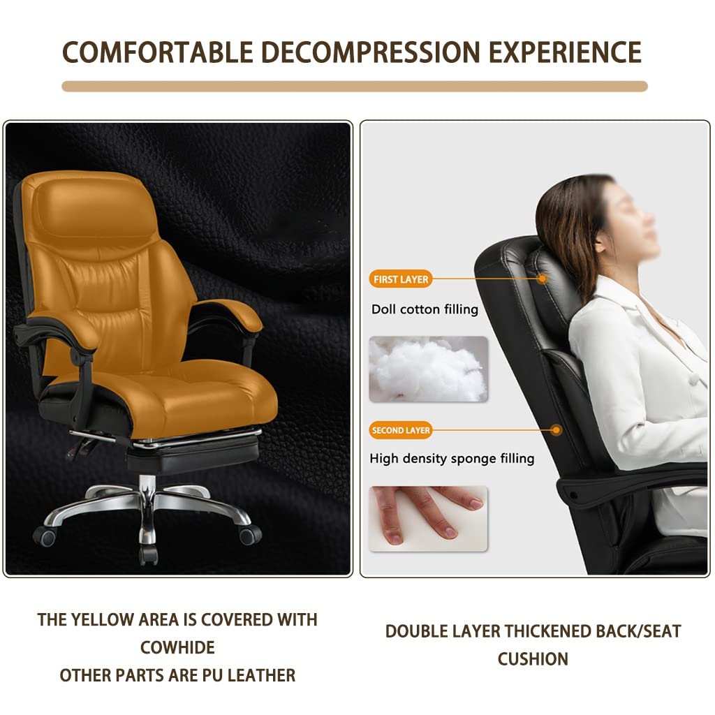 Generico Sedia da Ufficio Robusta - Sedia da scrivania ergonomica direzionale con Elevata capacità di carico per Uso Professionale e Domestico (Nero 107 115 * 51cm)