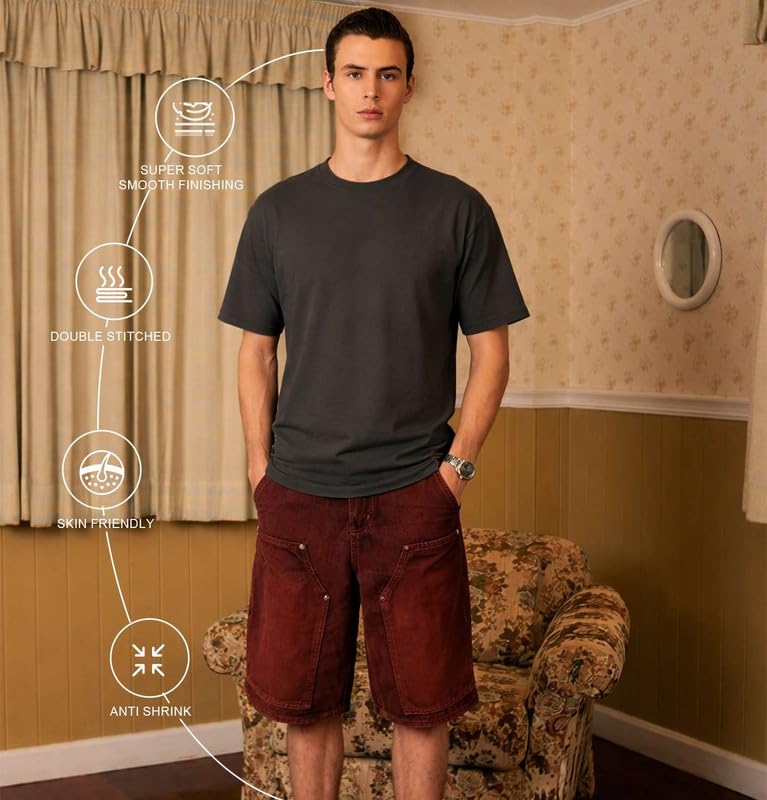 Image of Sleepynuts Men's Regular Fit Round Neck Half Sleeves Solid Casual Wear T-Shirt