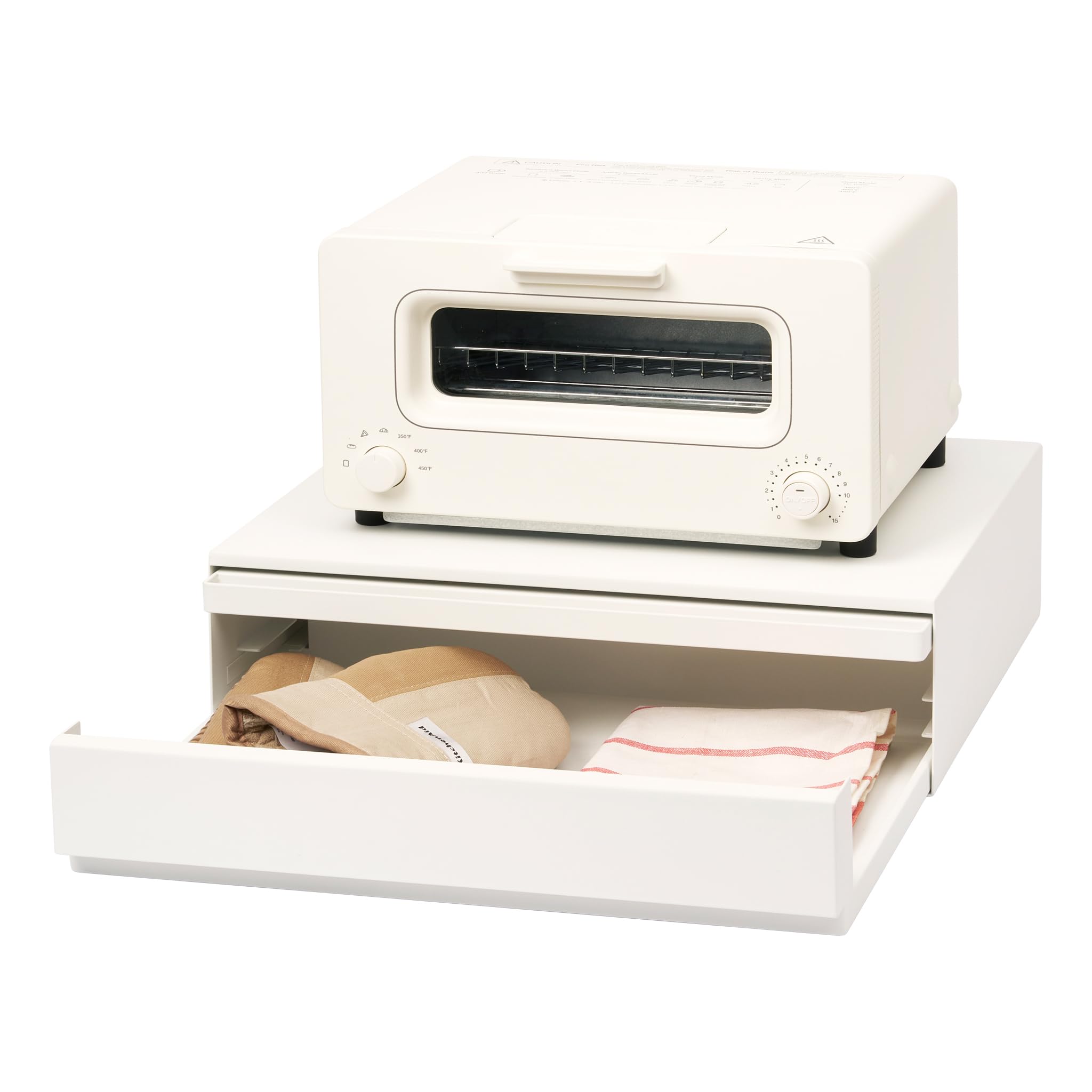 YAMAZAKI Tower Ablage Kochbereich - 22x22cm Weiß Stahl | Minimalistisches Design Für Herdbereich