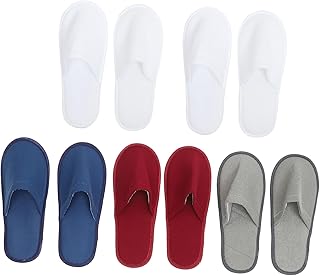 HONMEET 5 Pares Chinelos Descartáveis Chinelos De Casa Descartáveis Senhoras Chinelos De Viagem Descartáveis Chinelos Internos Chinelos De Pano Escovado Chinelos De Hotel Sapatos De