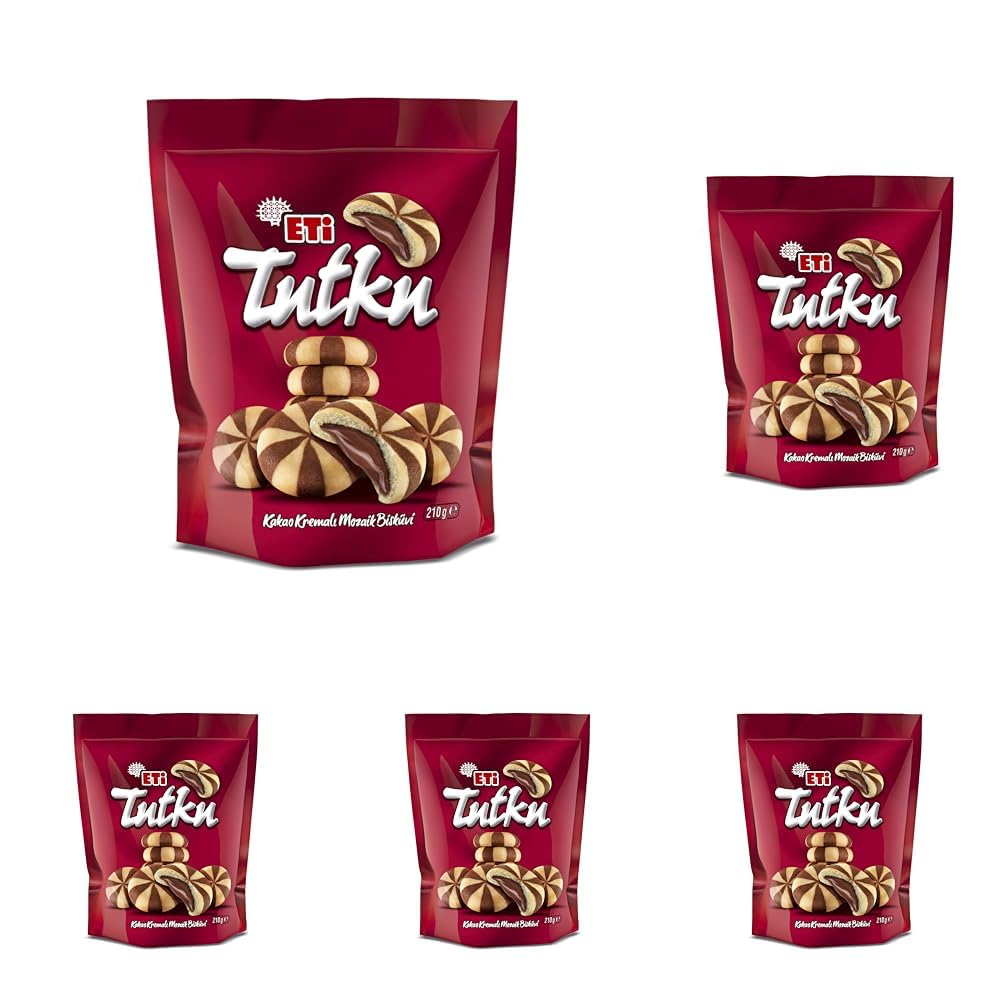Eti Tutku Torba Kakao Kremalı Mozaik Bisküvi 210 g 5li paket