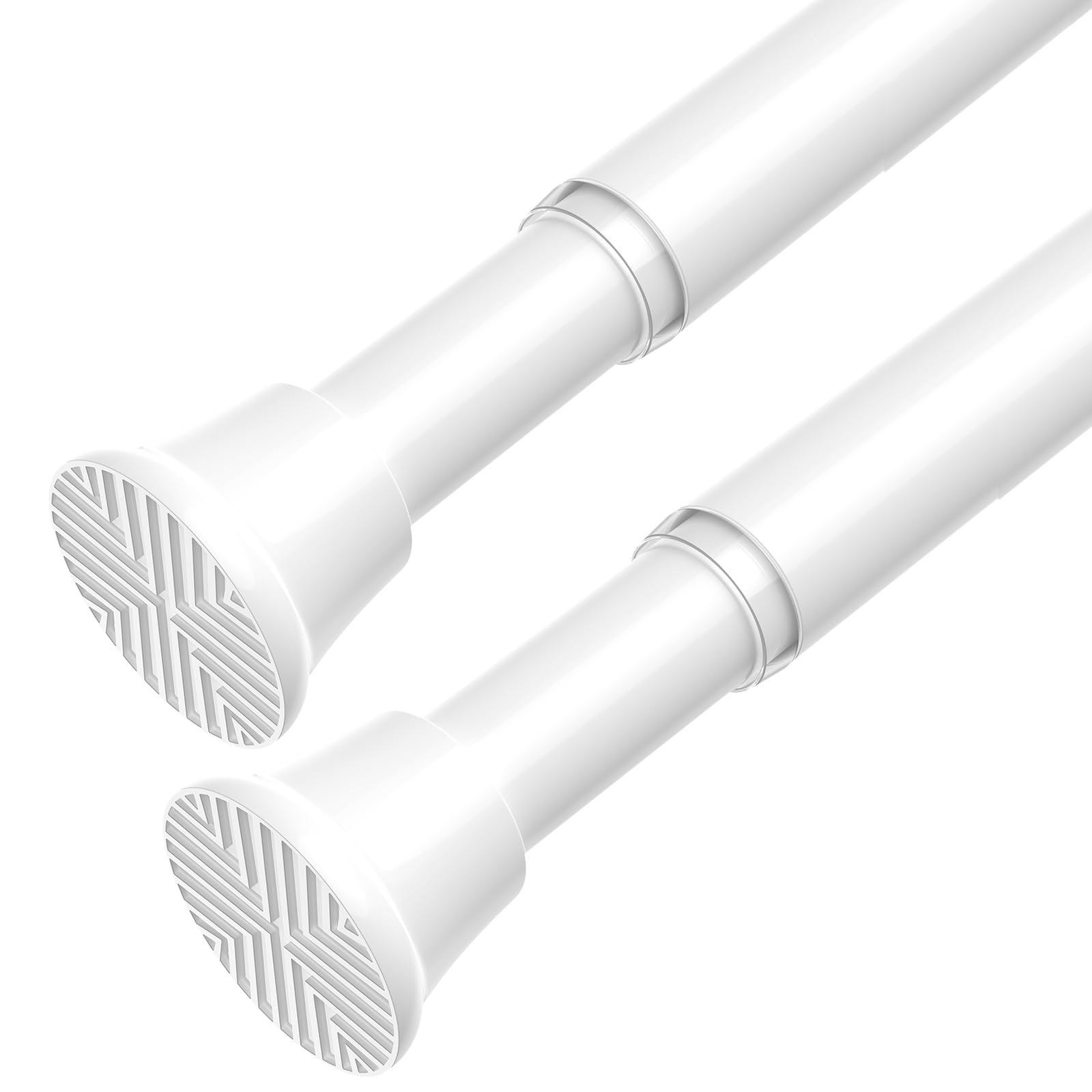 AIZESI Lot de 2 tringles à rideaux réglables de 45,7 à 91,4 cm sans perçage pour fenêtre, porte, placard, armoire, placard, blanc