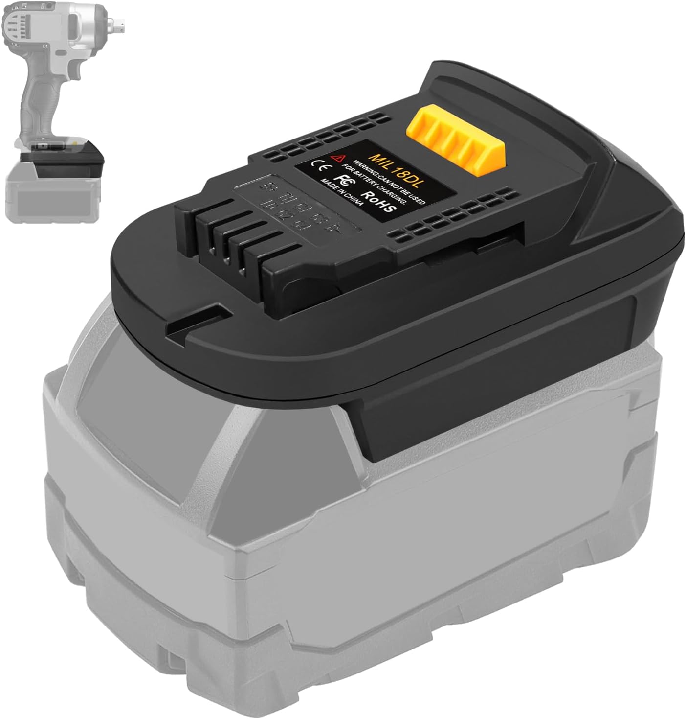 MIL18DL Battery Adapter Converter for Milwauke to De-Walt, for Milwauke M18 18V Lithium Battery Convert to Dewal 20V Lithium Battery,for Dewal 20V Cordless Tools