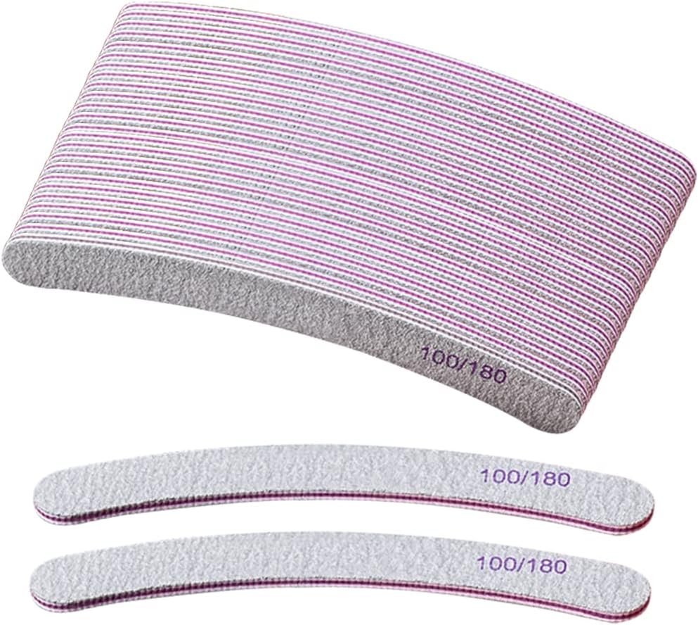 Curved Nail Files Reusable Double Sided Emery Boards Fingernail Files