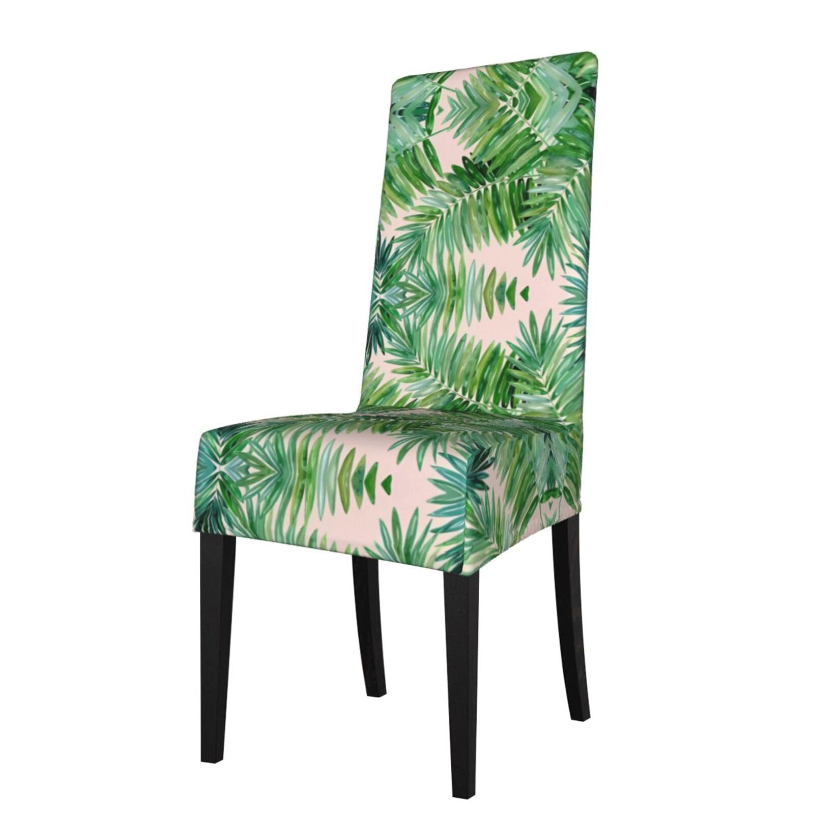 Yyhwhjde Black Palm Tree Leaves Prints Protection Cover For Dining Chair – Stretch Slipcovers For A Fresh, Refreshed Dining Room Look!