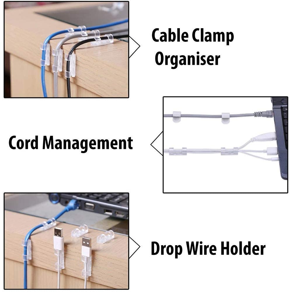 20 Pieces Cable Clips, Self Adhesive Cable Clips Wire Holder Sticky Mount-Round Plastic Cable Cord Management Clips for TV, Home, Office, Wall, Cubicle, Desk, car(Pack of 1) — Amazon image 7