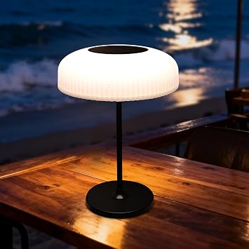 RAIN SPIRIT Solar Powered Table Lamp Outdoor,Desk Night Light Waterproof, Portable Cordless Rechargeable, Touch Color Changing- Gesture Control Lamp for Home,Bar,Bathroom,Patio, Garden