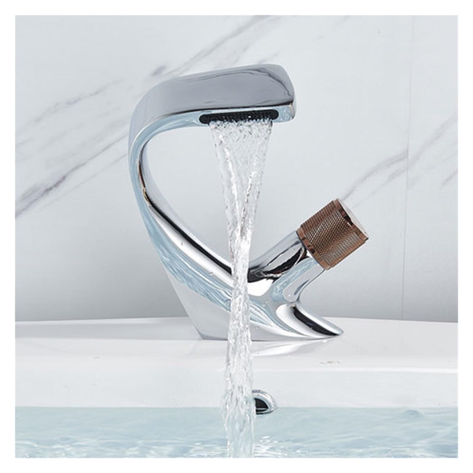 Robinet de lavabo chrome chic mitigeur design créatif pour vasque à poser