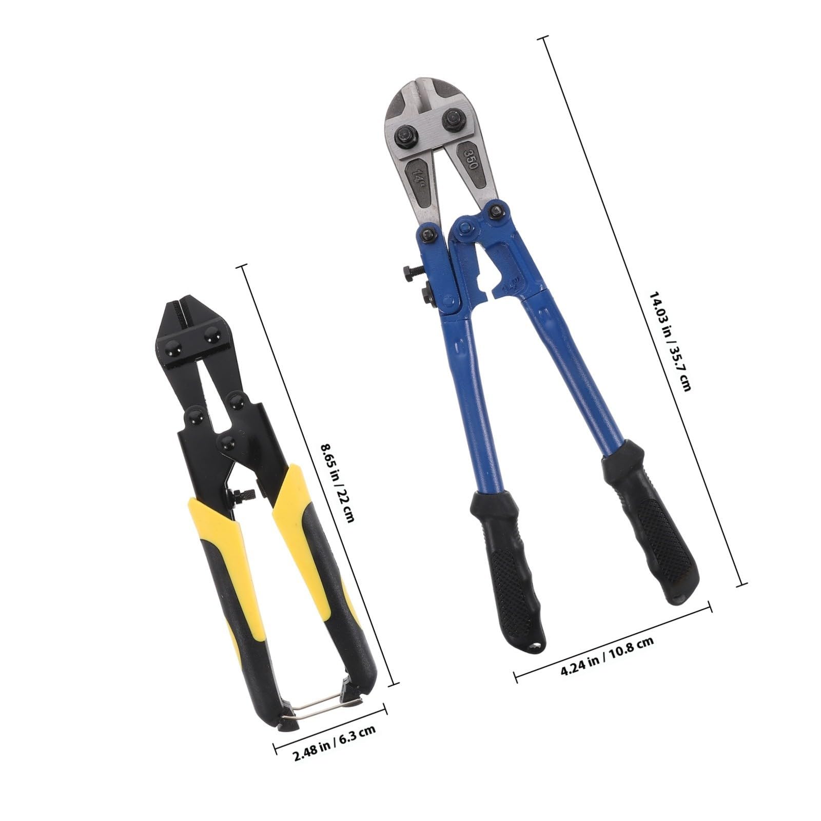 Abaodam Tagliacavi Tronchese per Acciaio 2 Pezzi 8 e 14 Pollici Tronchesino Ergonomico Impugnatura in Gomma per Taglio Facile e Design Robusto