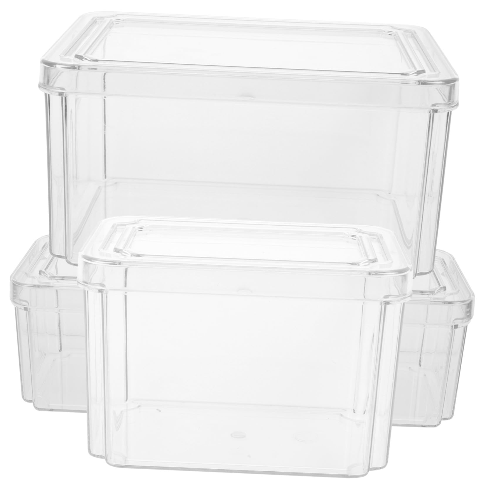 Cabilock 3 piezas Cajas Transparentes para Frigorífico Organizadores Multiusos de Almacenamiento Resistentes de Pet para Frutas Verduras y Alimentos Frescos Ahorro de Espacio Cocina