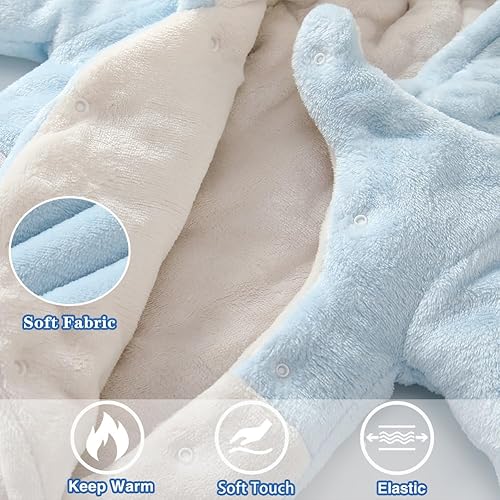 Miniatura 4 de Traje de nieve de invierno para bebé recién nacido, mameluco cálido con capucha, abrigo para niños y niñas de 0 a 18 meses