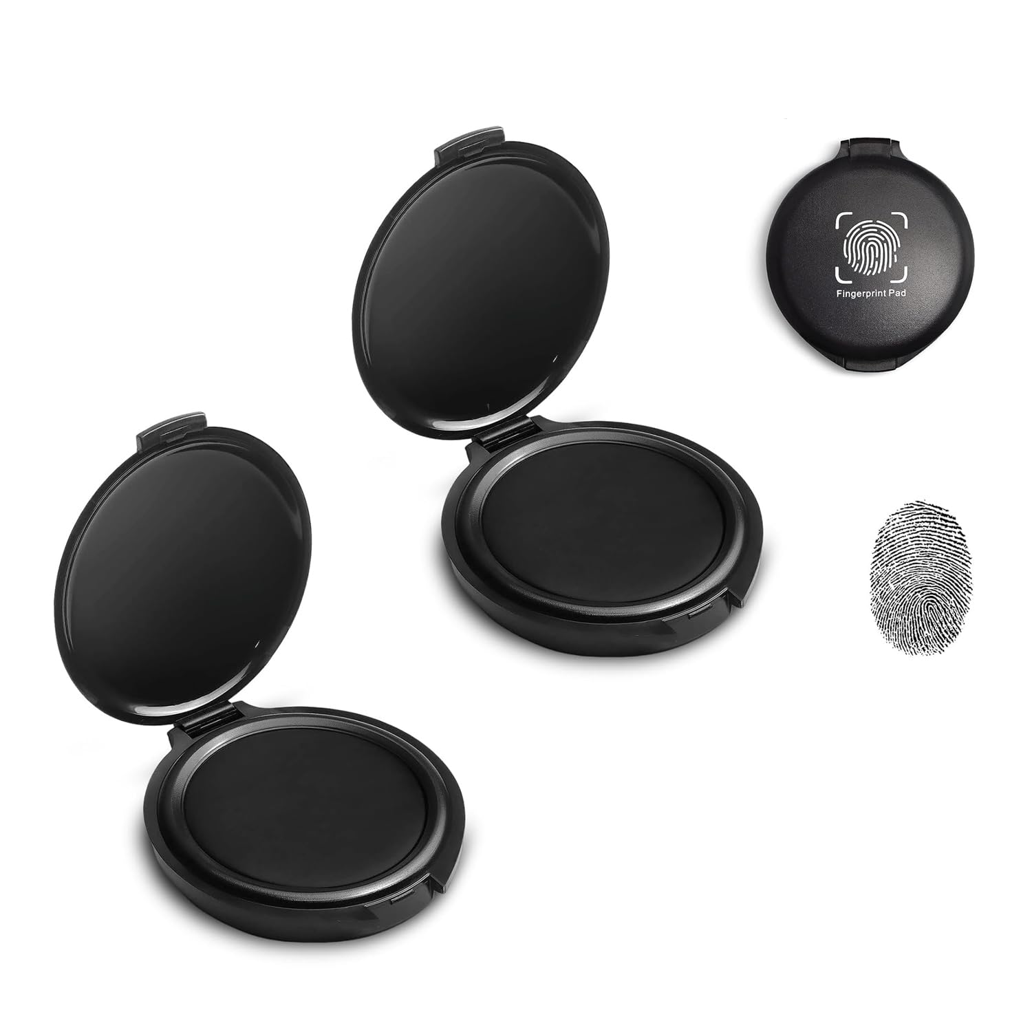 2 PCS Stamp Pad, Black Ink Pad for Fingerprint Identification and Document Signing, Compact Design for School and Office Use-picture-15