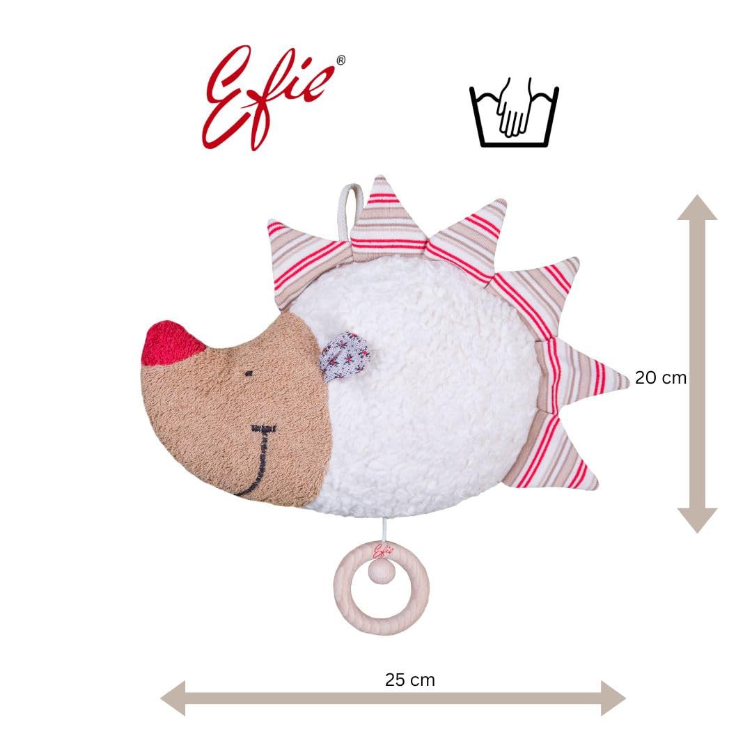 Efie Bio - Spieluhr Igel, Made in Germany, GOTS Zertifiziert, nachhaltig, kontrolliert biologischer Anbau (KBA), Melodie (LaLeLu)