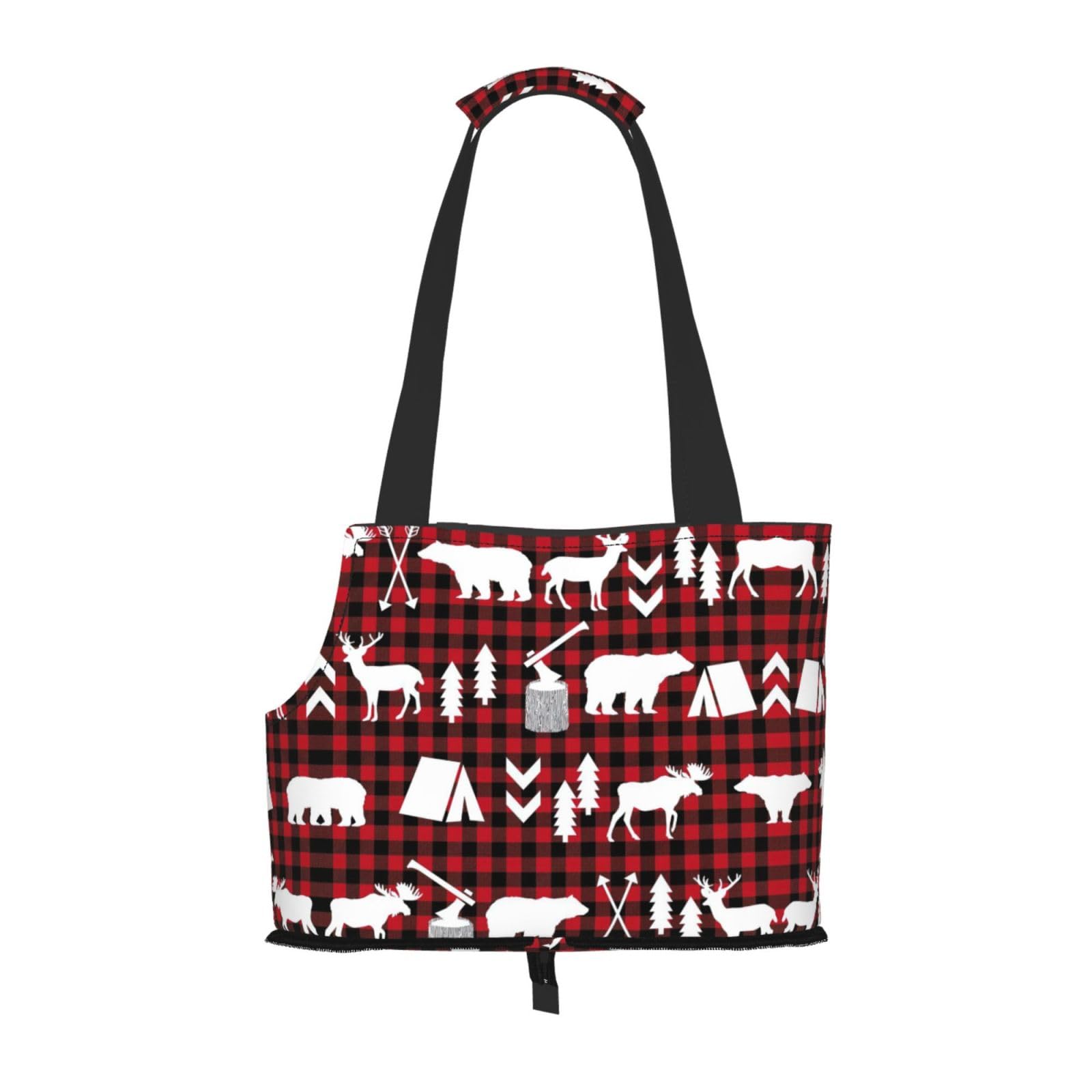Sac de transport pour petit chien et chat avec ouverture sécurisée et imprimé arbre de Noël