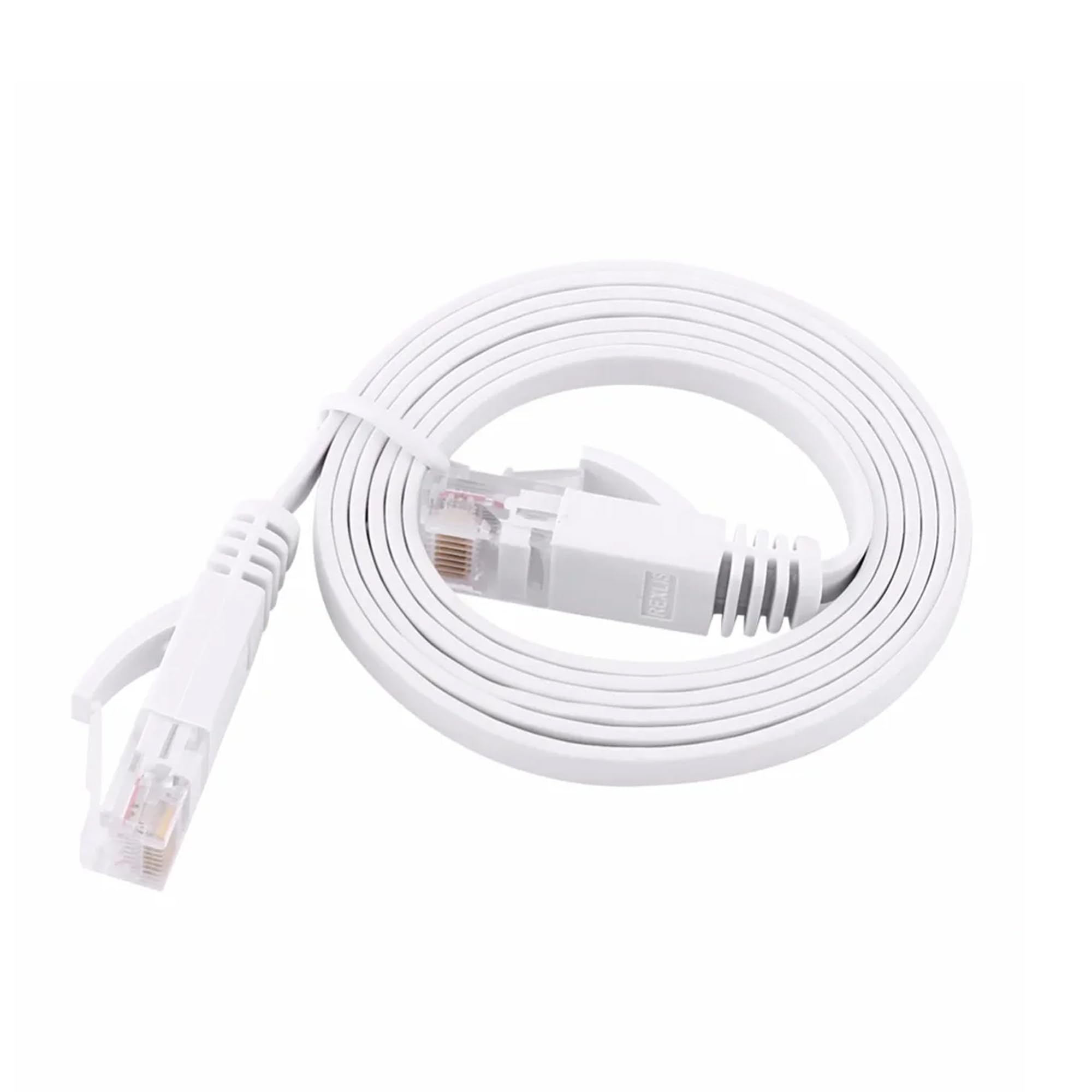 PNI Flat network cable S/STP CAT8 U8030W, 2 x RJ45, 4 pairs of wires, 28AWG, copper, 40 Gbps, 2000 MHz, 3m, white