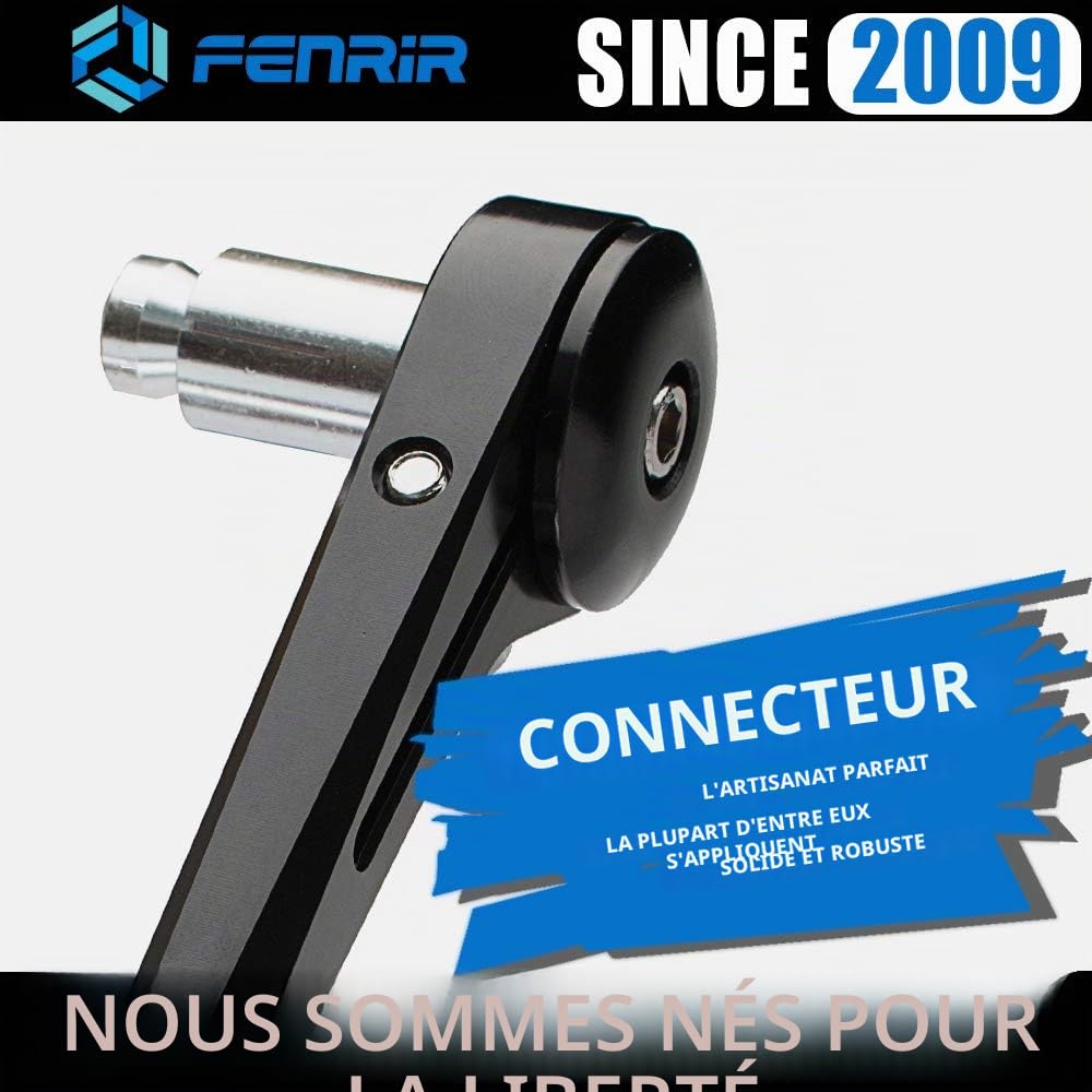FENRIR (Non Homologué) Rétroviseur Moto Embout De Guidon Retrovisores Noir CNC Alliage d'aluminium forgé Anti-éblouissement Conception anti-tremblement Pour Roadster Sporive Scooter Custom 801-0324