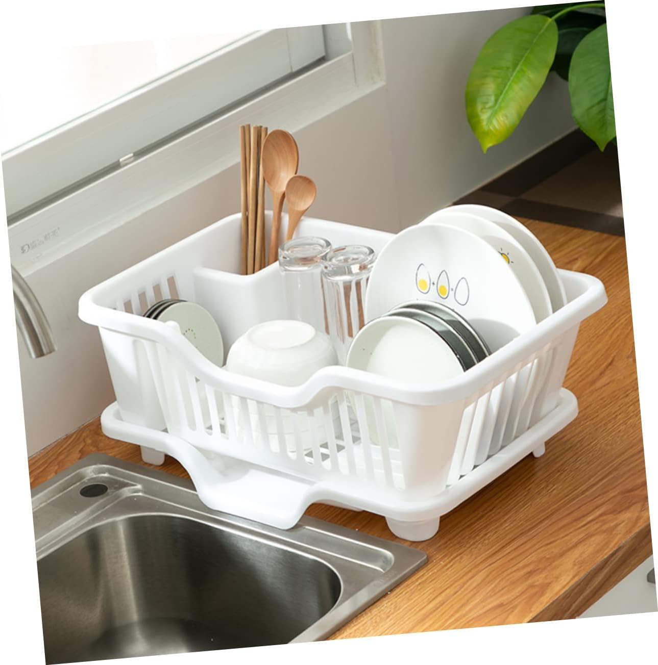 TIDTALEO Dish Rack for Kitchen Countertop Dish Drainer Tableware Draining Organizer