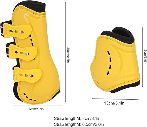 Miniatura 7 de Botas de tendón para caballo, frente abierto, transpirables, ajustables, botas protectoras para caballo, forro suave, botas protectoras para caballo