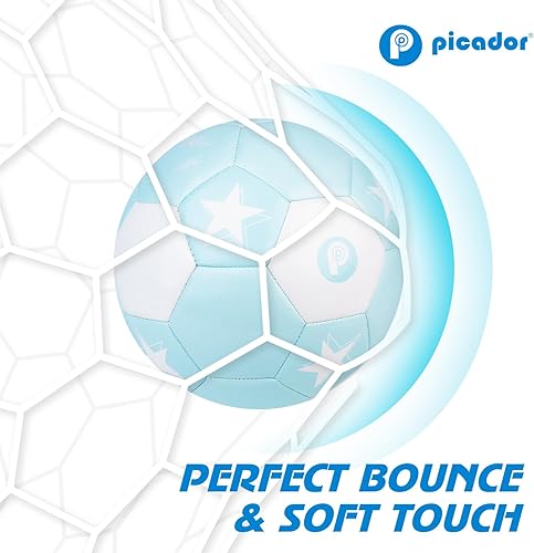 Miniatura 4 de PP PICADOR Balón de fútbol de tamaño 4, pelotas de fútbol para niñas, niños, jóvenes, niños, entrenamiento, escuela, interior y exterior, pelota de