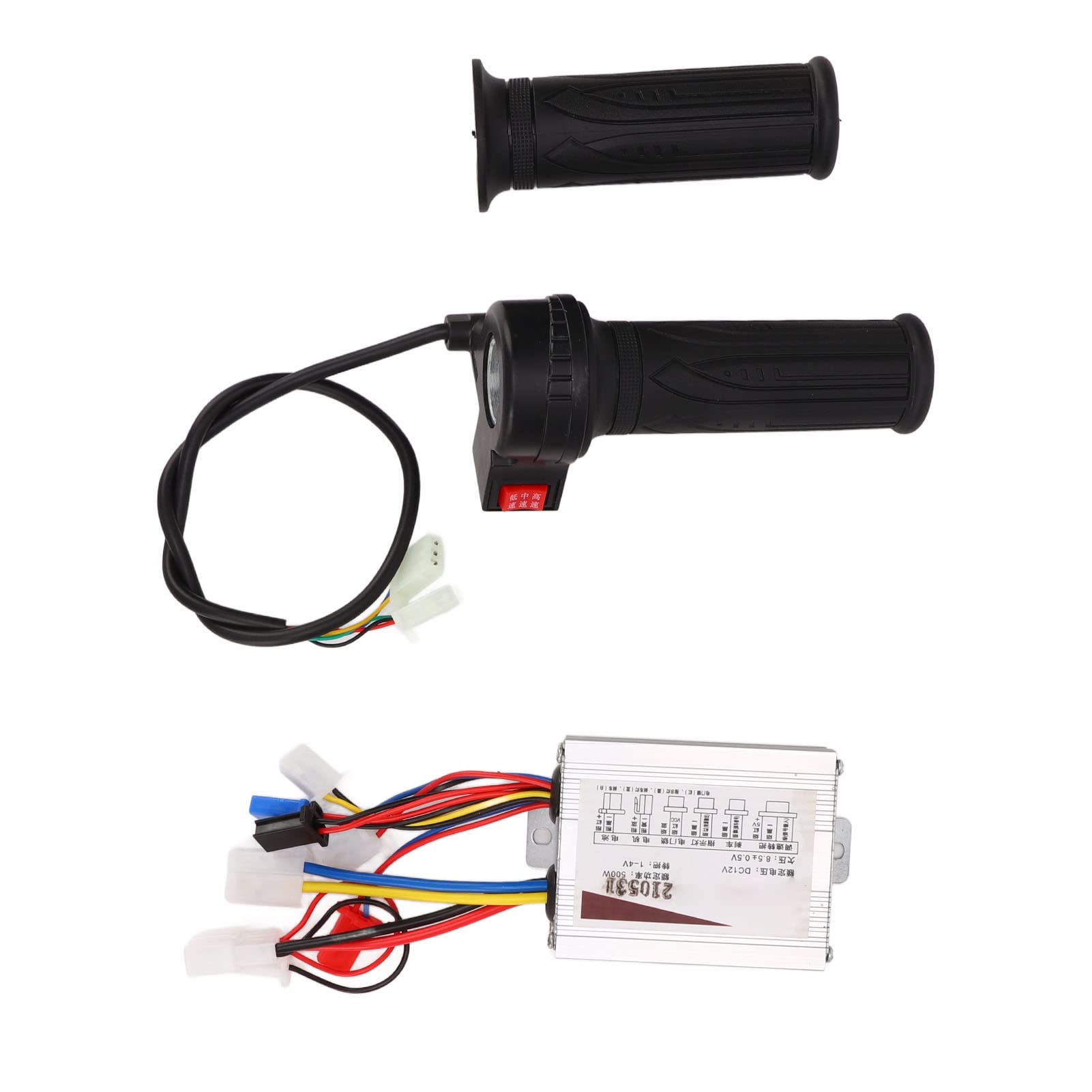 Alomejor Elektro Fahrrad Controller Set 12 V 500 W Kopf DC Motor Gebürsteter Controller DREI Gang Gasdrehgriff Set