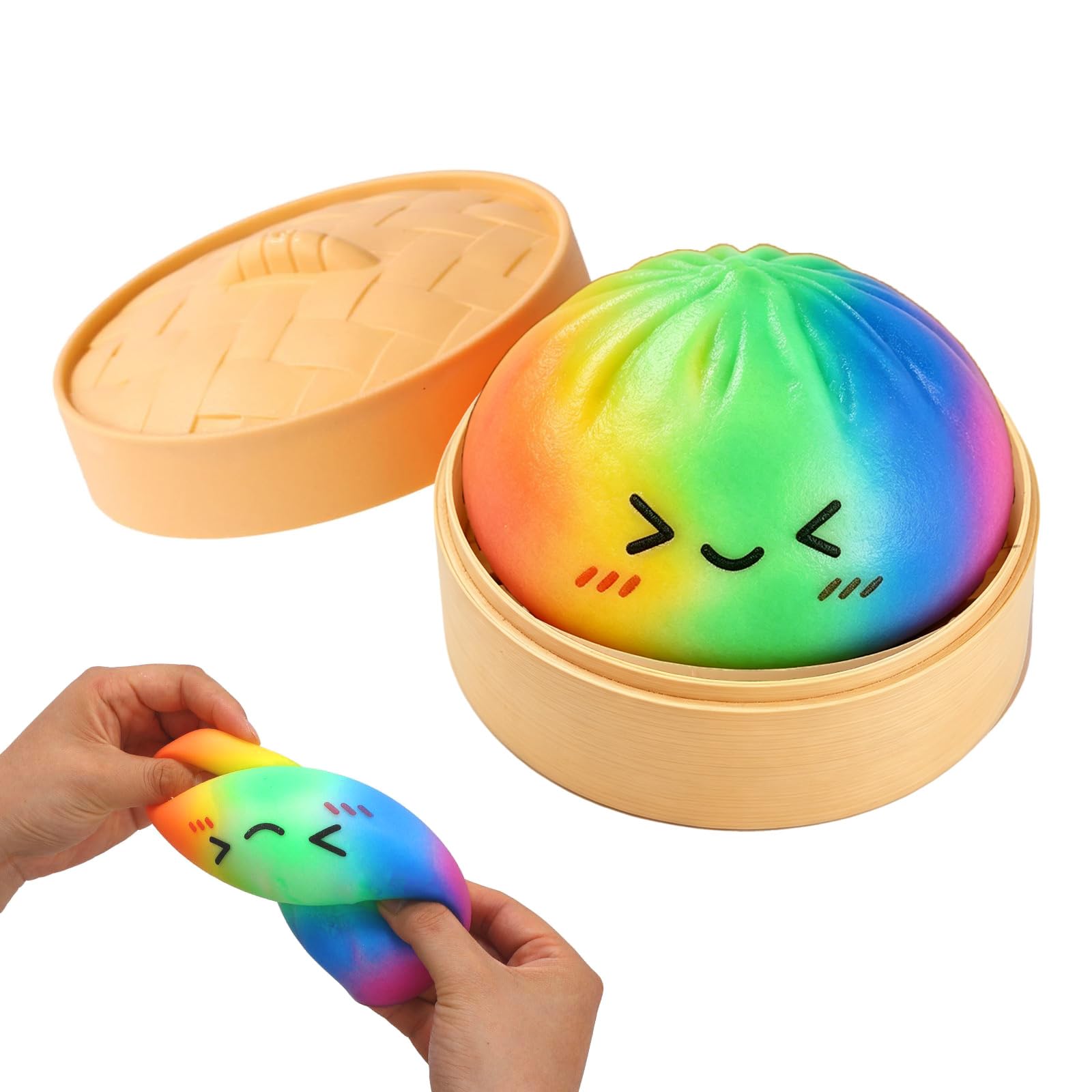Dumpling Squishy, Glitter Dumpling with Steamer Basket and Sealing Strip