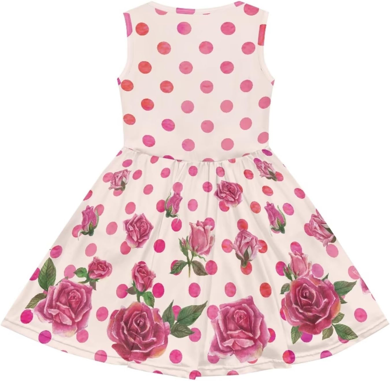 Sleeveless Cute Floral Dress for Girls Swing Loose Fit Sundress with Pockets Playwear