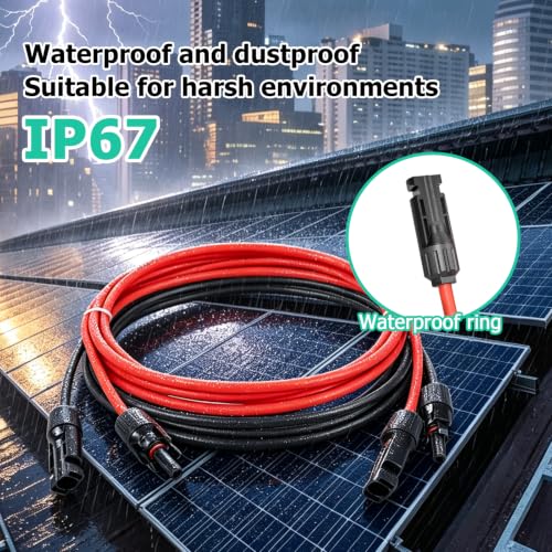 Solarkabel Verlängerung 4mm²/6mm² 1-30m Photovoltaik Kabel IP67 (4mm²15M)