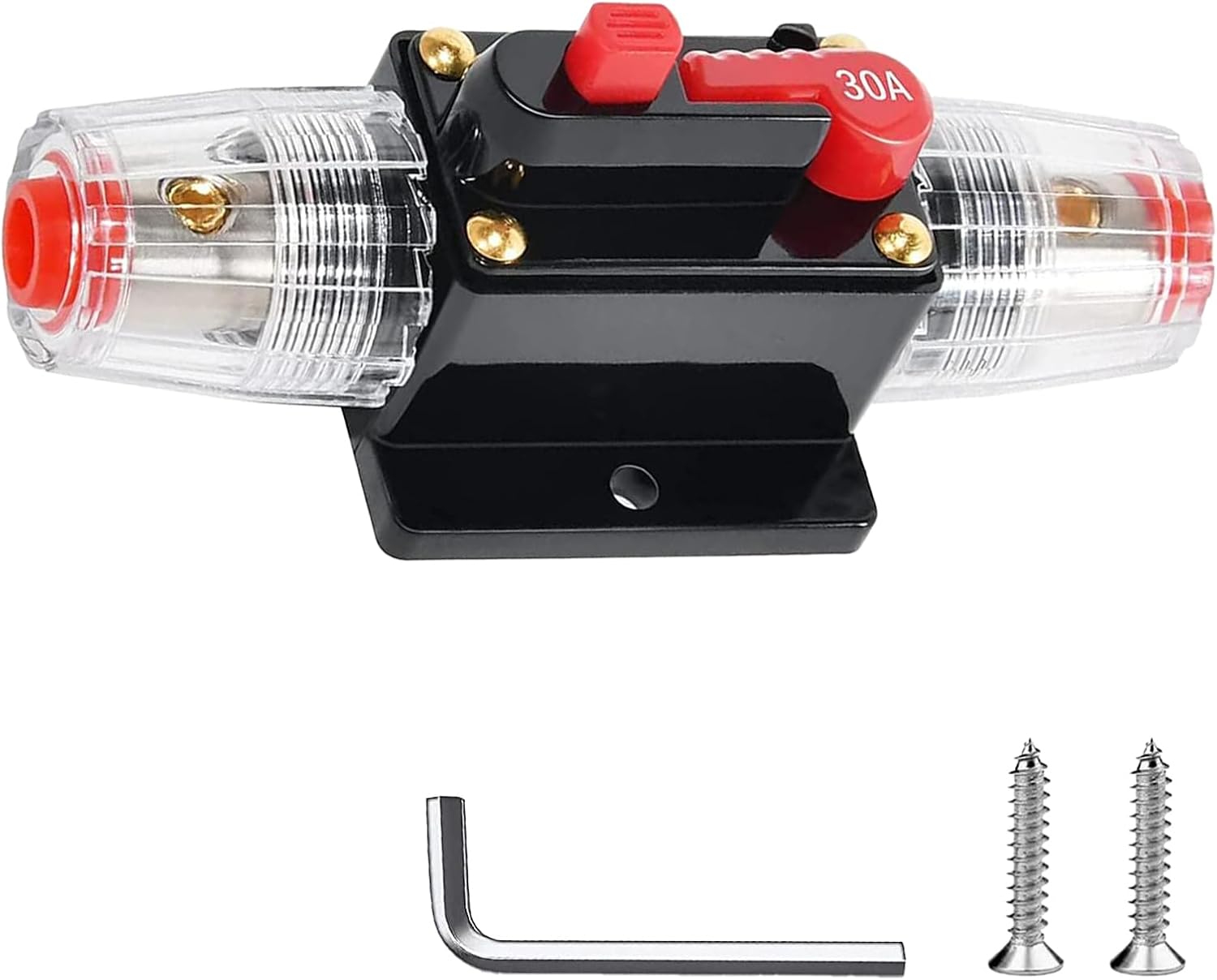 30 Amp Circuit Breaker Manual Reset Inline Fuse, 12V48V DC