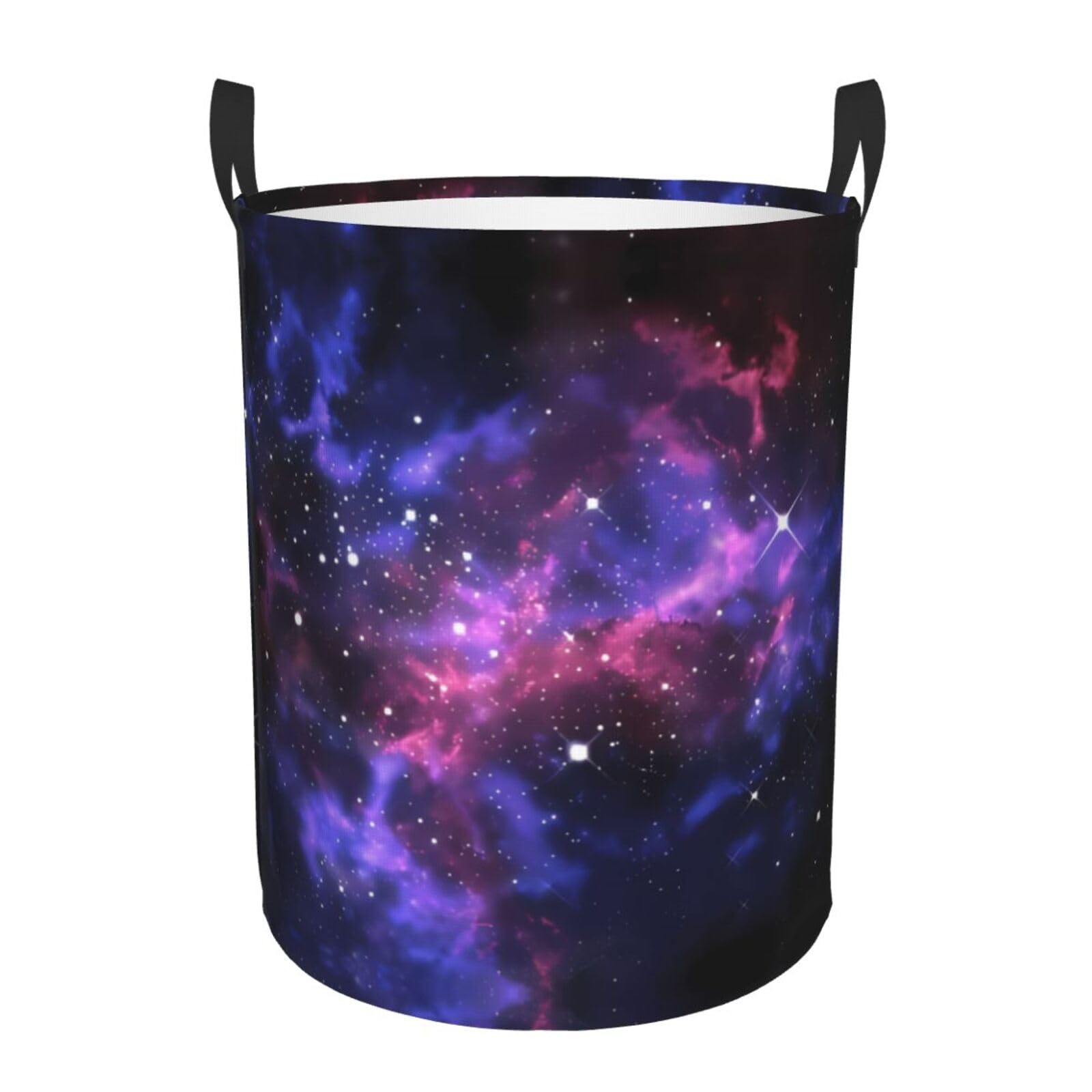 S Collapsible Universe Galaxy Star Space Print Circular Hamper Round