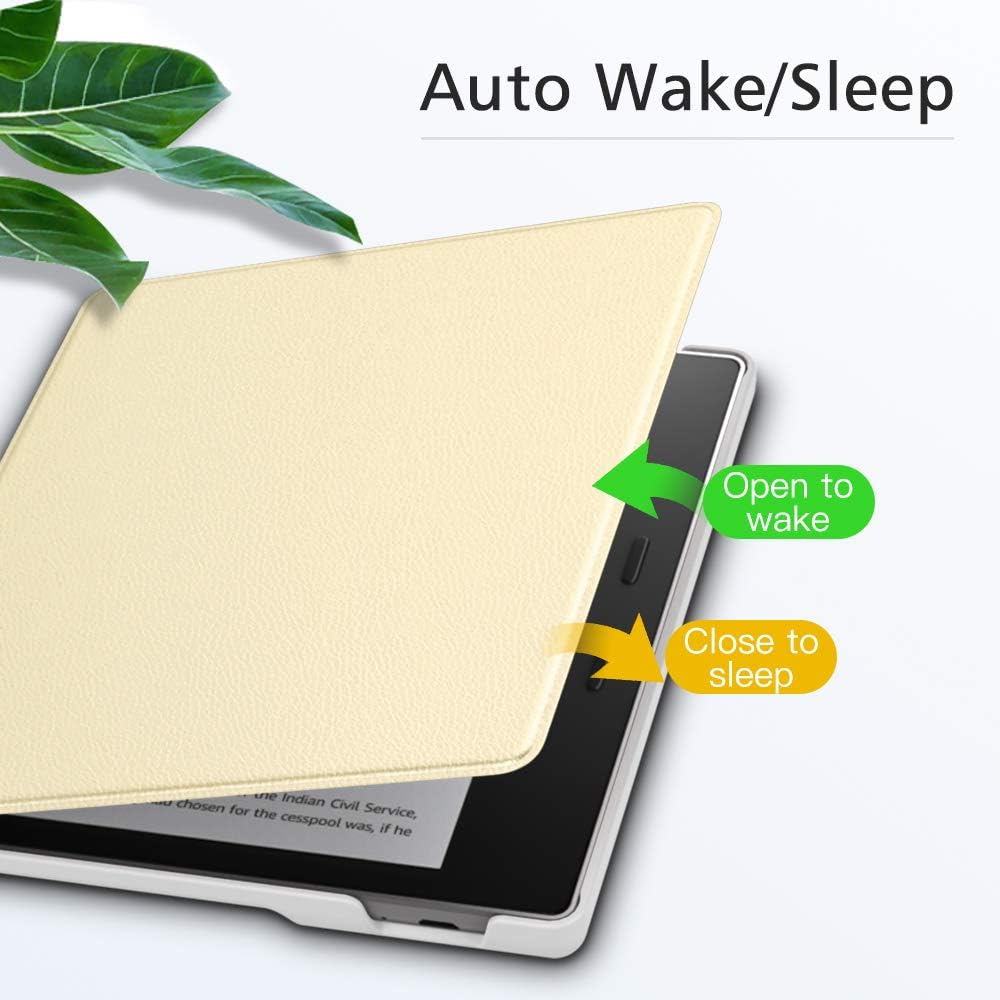 Dadanism Case Fits All-New Kindle Oasis 10th Generation 2019 Release / 9th Generation 2017 Release, Premium PU Leather Lightweight Shell Crushproof Cover with Auto Wake/Sleep - Champagne Gold