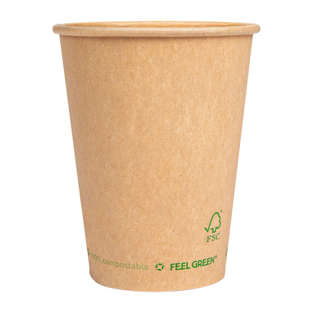 Gobelets Carton 240ml García De Pou - Lot De 50 - Pour Café Et Boissons Chaudes - Blanc Simple Paroi