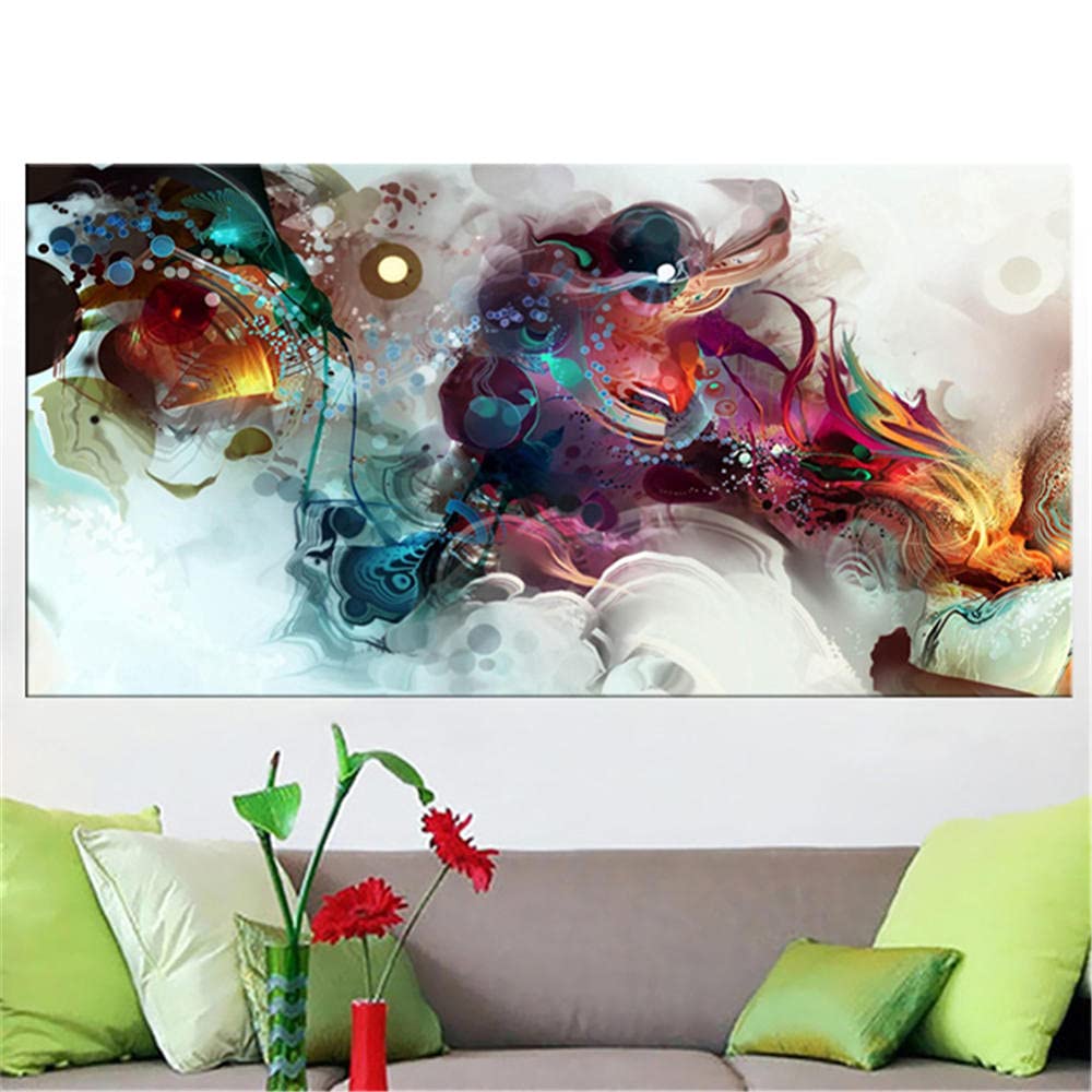 Peinture diamant complète océan coloré grand format 40x120cm canevas strass ronds pour adulte
