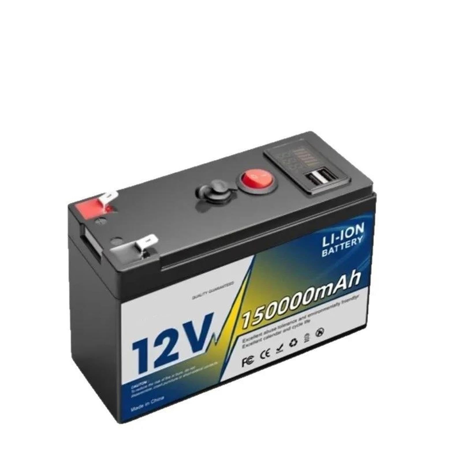 Accumulo di energia solare con batteria al litio portatile 12V 150Ah