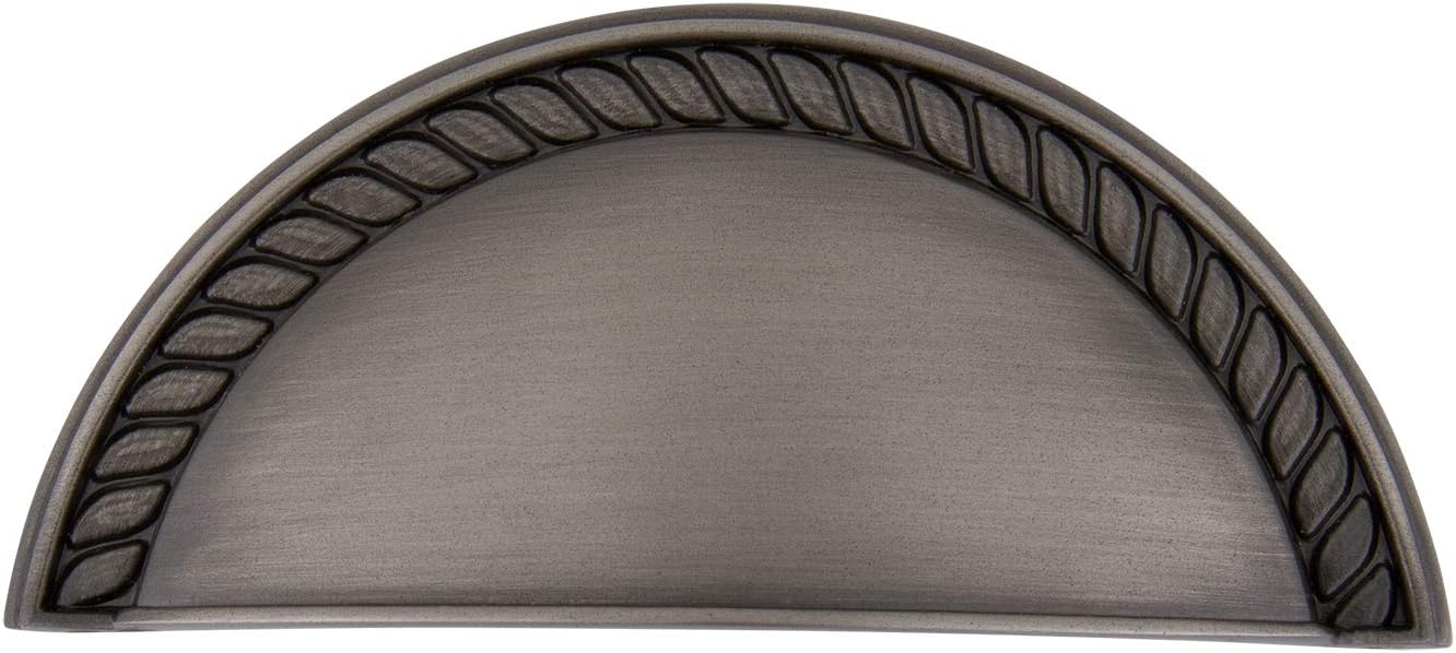 Nostalgic Warehouse 761728 Cup Pull Rope in Antique Pewter Cabinet Hardware