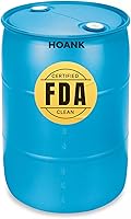 HOANK 55-Gallon BPA-Free Water Storage Drum Barrel - UN Rated FDA Food Grade, HMWPE Tight Head, Made in USA, Blue Emergency Supply