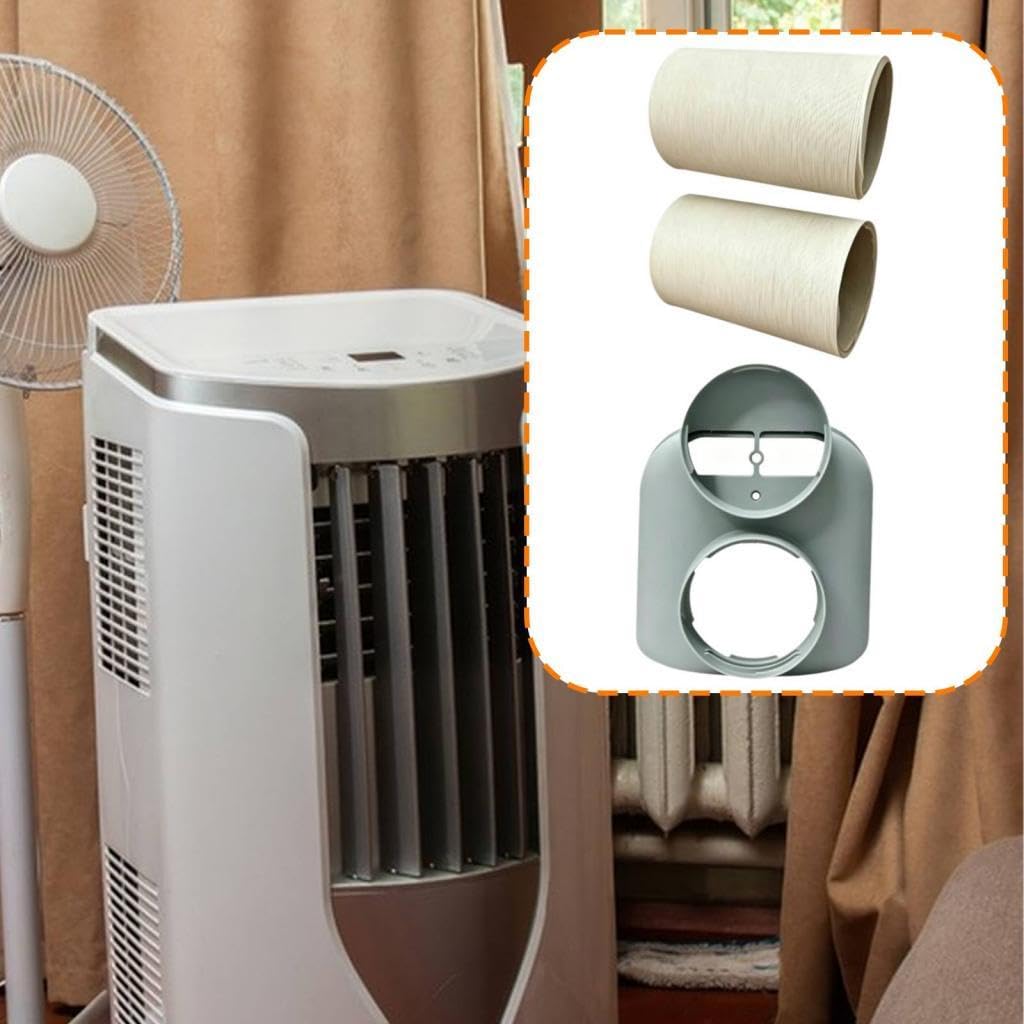 3 Piezas Acoplador de de para Aire Acondicionado Portátil Doble Tubo Placa Ventilación Adaptador de Conexión Rápida Material