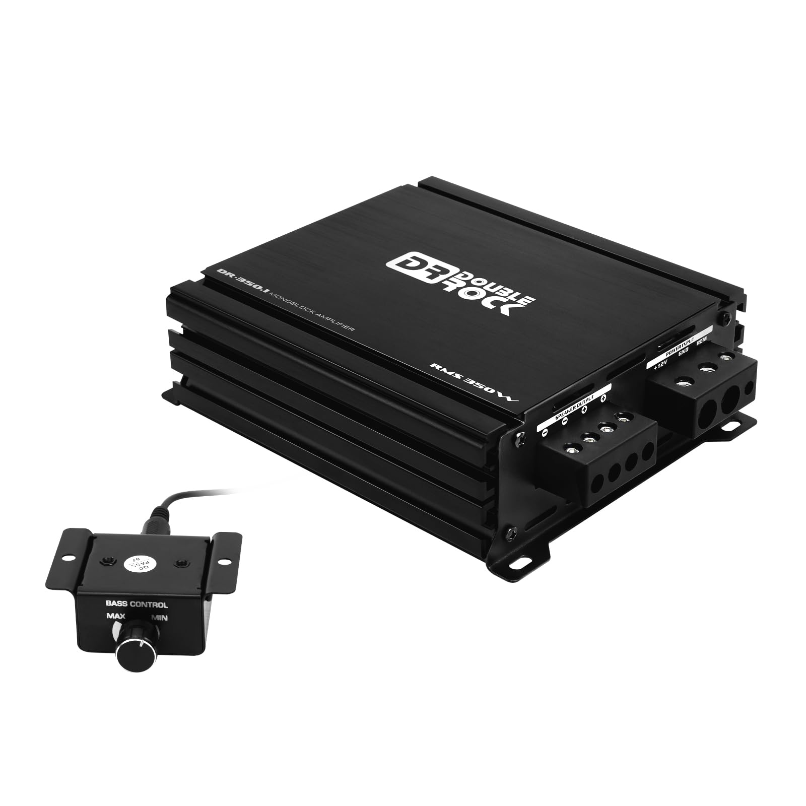 DR-350.1 Car Amplifier RMS 350 Watt Subwoofer Amplifier Class D Monoblock Bass Amp with Bass Amplificador Level Remote Control Powerful 350W Amp Car Audio Amplifier