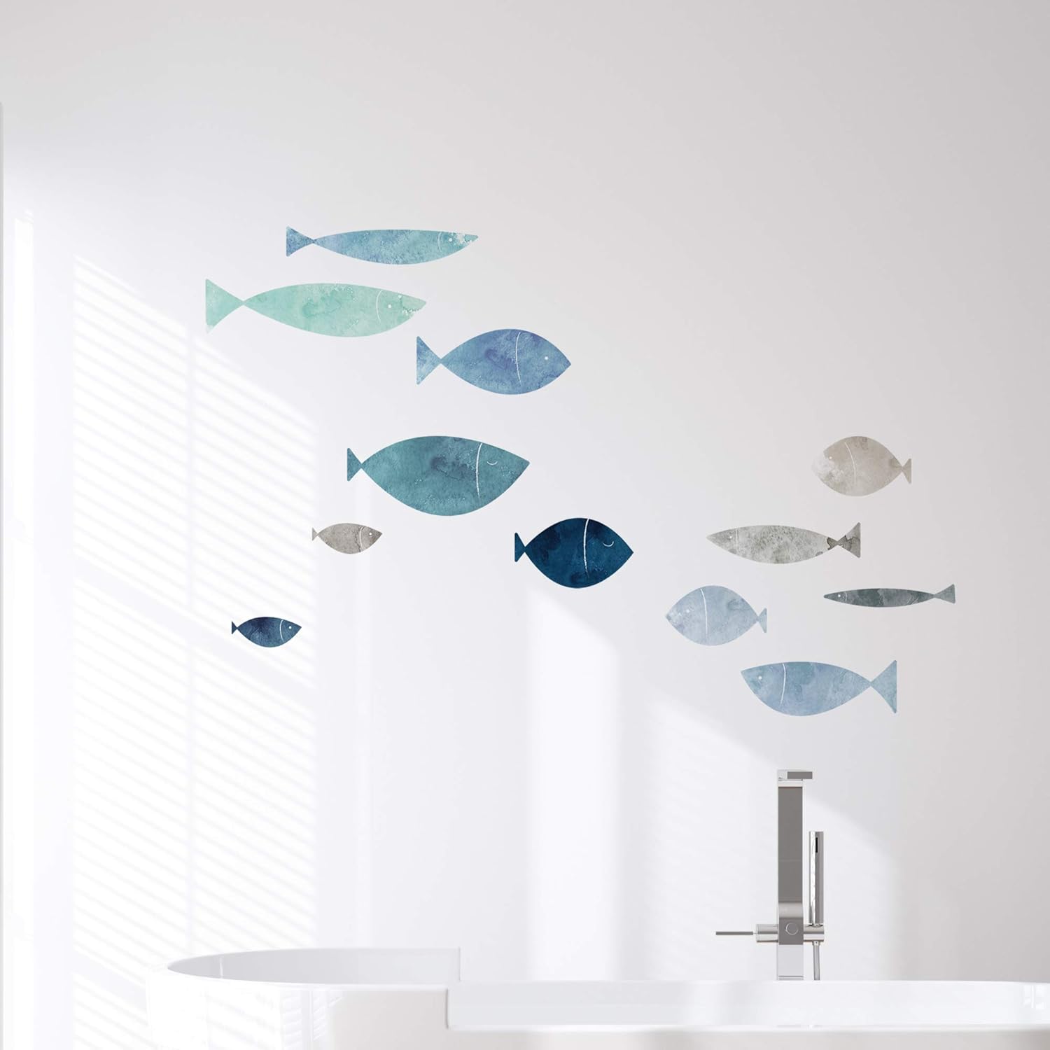 School of Fish Vinyl Wall Stickers (Ocean Shore, Medium)