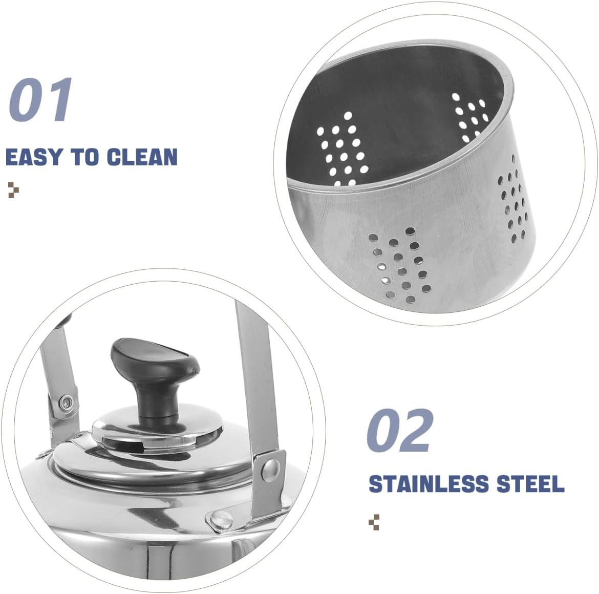 Luxshiny Small Stovetop Tea Kettle with Removable Infuser Whistling 1.1 Quart Stainless Steel Water Kettle for Home Kitchen