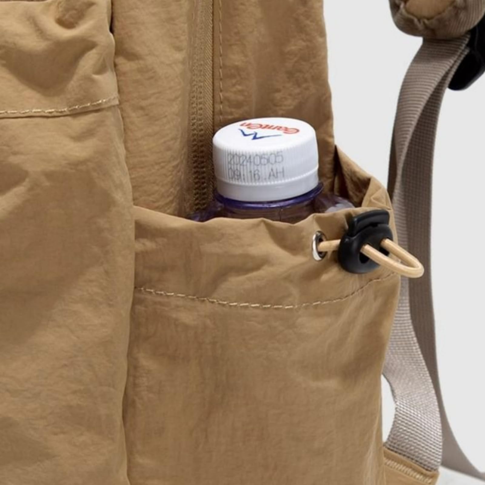 Zaino in Nylon Leggero, Borsa Scolastica per Laptop di Viaggio Casual Multi-Tasca Grande capacità I Giovani-Beige