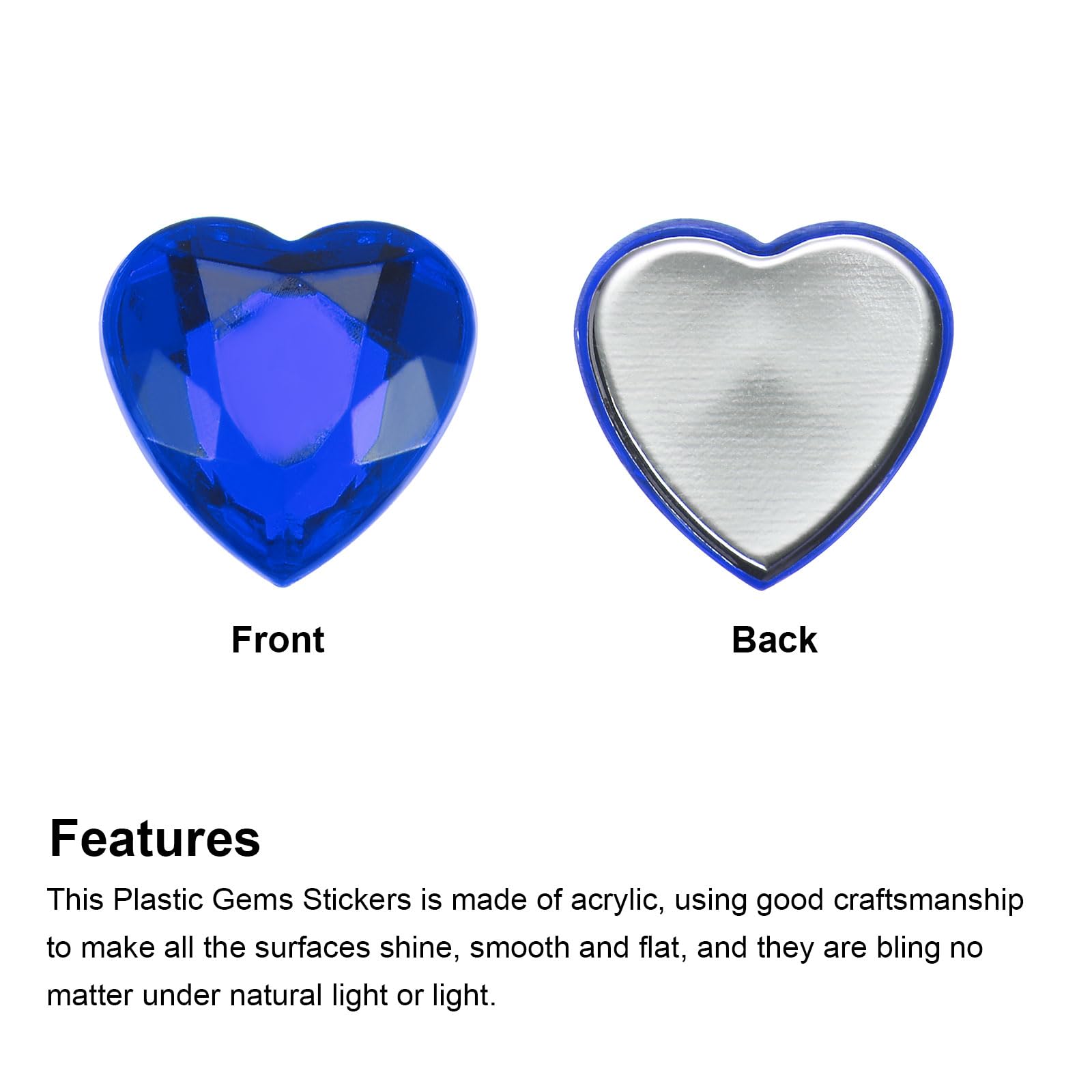 sourcing map 12 strass a forma di cuore, 10 mm, a punta, in