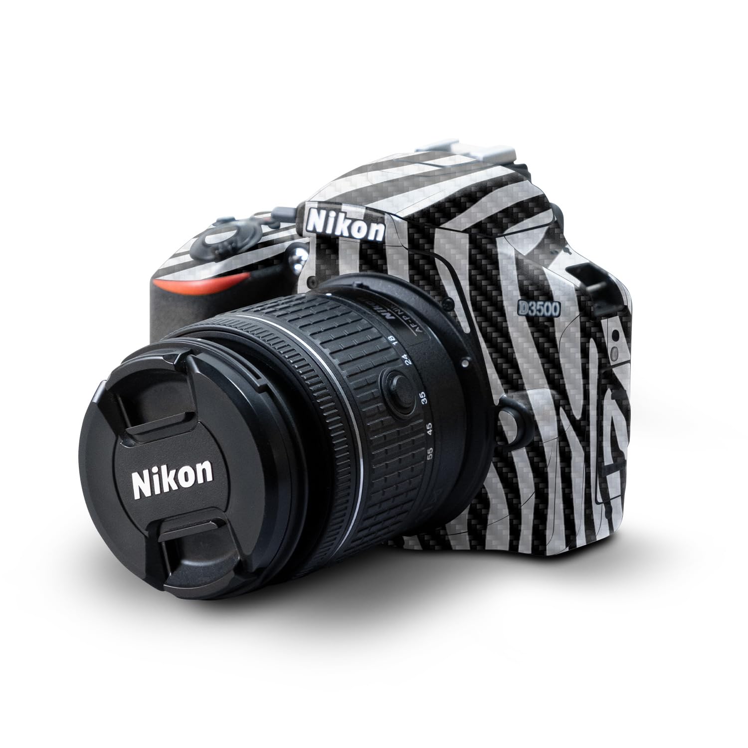 Carbon Fiber Skin Compatible with Nikon D3500 Camera - Black Zebra - Premium 3M Vinyl Protective Wrap Decal Cover - Easy to Apply | Crafted in The USA by MightySkins