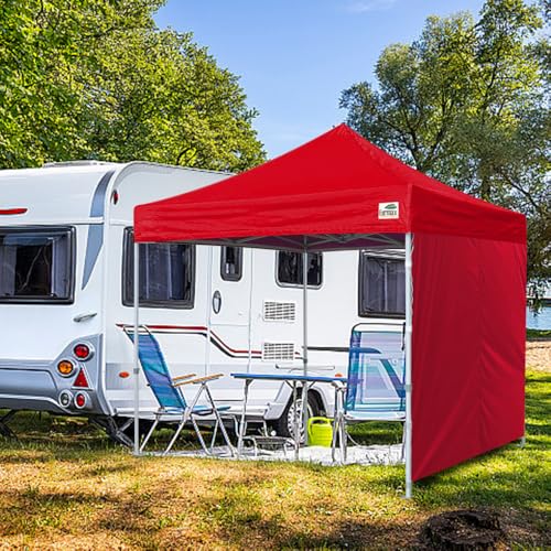 Image of Eurmax USA 10x6.25 Pop Up Canopy SunWall-UV Protection for Tents,Blocks Sunlight&Wind,Water Resistant Side Wall Only,Easy Hook & Loop Installation,Fit for 10FT Straight Leg Shelters&Gazebo,Red