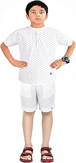 made in the shade 100% Cotton Half Kurta And Solid Shorts 4-picture-11