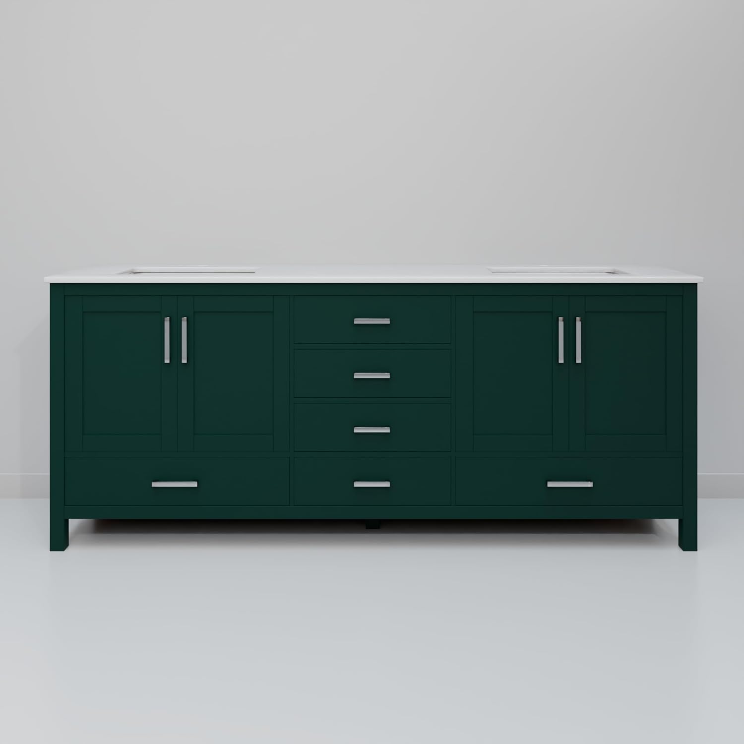 Jacques 72 in. W x 22 in. D Green Double Bath Vanity and Cultured Marble Top