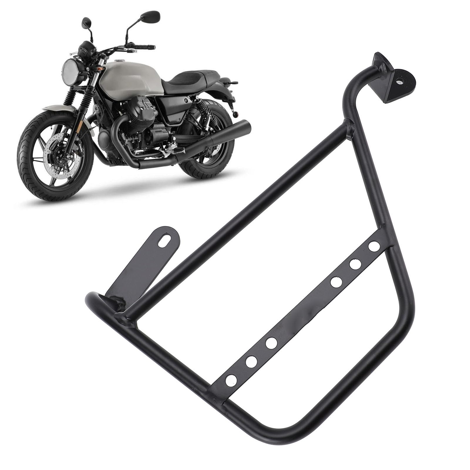 Pastel de Equipaje Lateral de la Motocicleta: Soporte de Soporte de Tubo de Hierro de 12 Mm Fuerte para V7 Stone Special, Classic Trofeo y (Derecha: MV834 BBZJ)