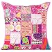 Eyes of India - de Colores Patchwork Almohada Decorativa Sofá Funda de Cojín Sofá Manta Indio Bohemia de Colores Bohemio Cubierta - Rosa, 16 X 16 in. (40 X 40 cm)