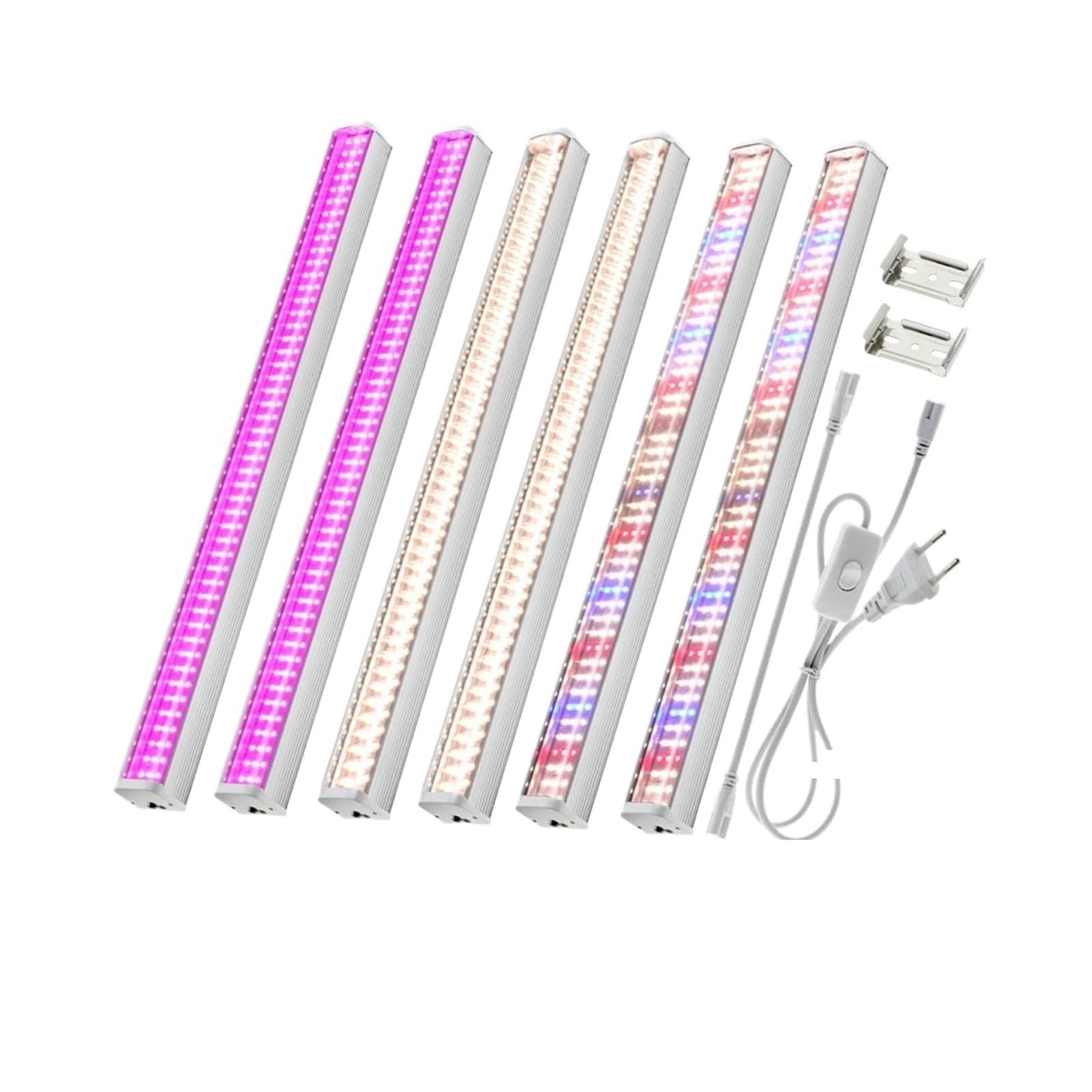 JrEam Tube de Croissance LED 4000K/Violet/Lumière du Soleil for Plantes, Serre, hydroponie, Fleurs(4000K-2Pcs,EU)