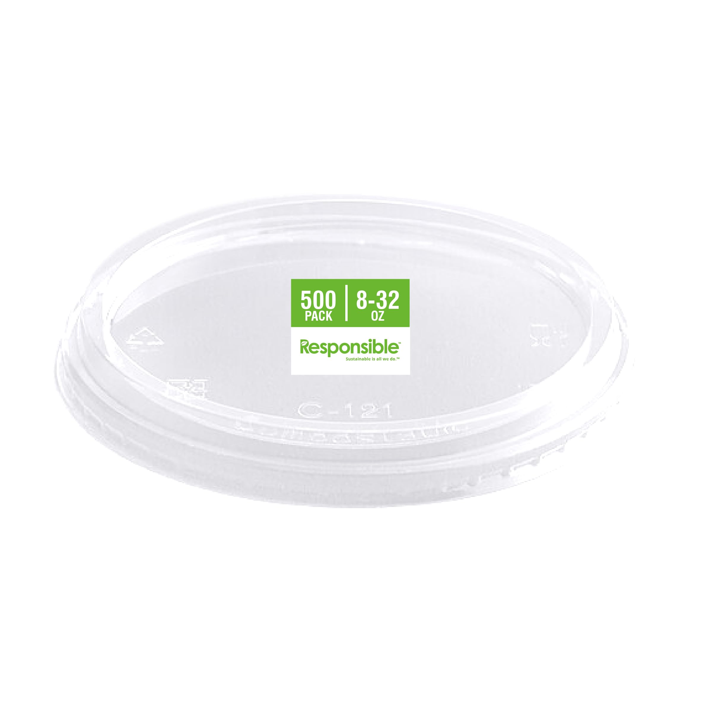 Lids 8-32 oz Clear Round Deli Containers by Responsible Products – 8-32 oz, 32.0 fluid_ounces, Other, Clear, Model RP-PLARDCL-117-500